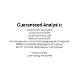 Guaranteed analysis of Jay’s Tid Bits hip and joint dog treats