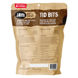 Back view of Jay's Tid Bits Hip and Joint Peanut Butter Dog Treats showing label and packaging details on a white background