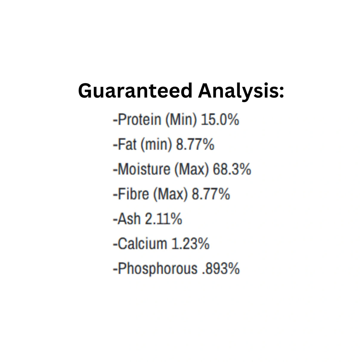Guaranteed Analysis of K9 Choice Complete Cuisine Frozen Plus Rabbit Dog Food