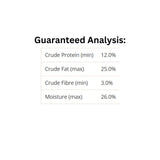 Guaranteed Analysis chart for K9 Choice Frozen Beef Marrow Bones Dog Chew