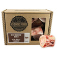Front view of K9 Choice Frozen Beef Marrow Bones Dog Chew on a white background