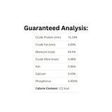 Guaranteed analysis label of K9 Choice Frozen Just Wild Boar Dog Food