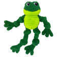 Front view of Kong Knots Frog Plush Dog Toy on a white background