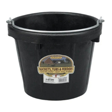 A front view of Little Giant DuraFlex Rubber Pail Bucket 8 Quart on a white background