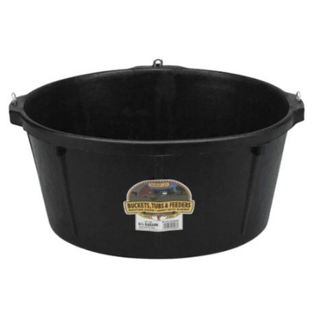 Front view of Little Giant 6.5gal Rubber Feeder Tub Livestock Feeder on a white background