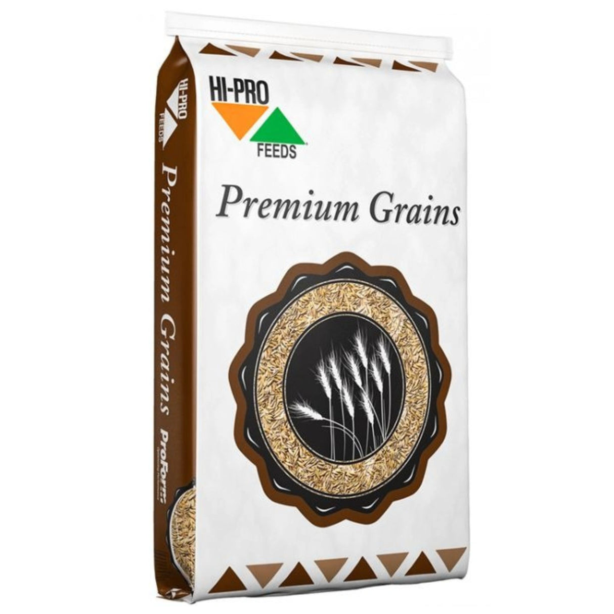 Front view of Hi-Pro Feeds Livestock Feed Steam Rolled Barley 20kg on a white background