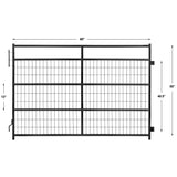 The dimensions of Mesh Livestock Panel for Sheep and Goat, 7' x 54" on a white background