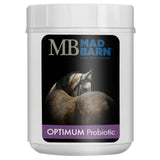 Front view of 500g Mad Barn Optimum Probiotic horse feed supplement on a white background