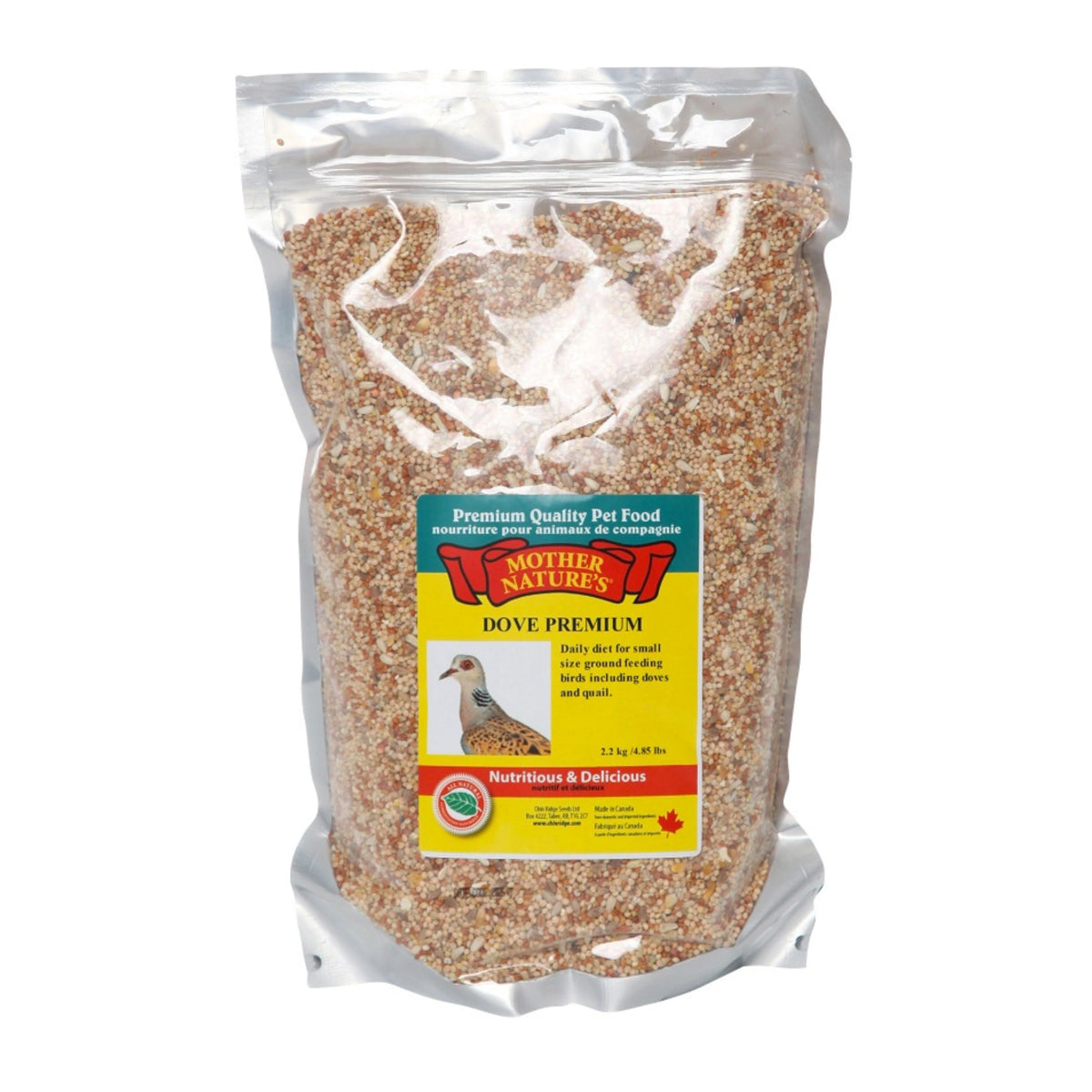 Front view of Mother Nature’s Dove Premium Mix Bird Seed on a white background