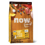 Front view of Now Fresh Grain Free Turkey Salmon Duck Dog Food on white background