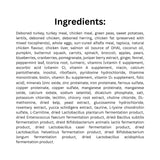 List of ingredients for Nutrience Grain Free Chicken, Turkey & Herring Dog Food