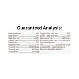 Guaranteed analysis chart of Nutrience grain free ocean fish dog food nutrition facts