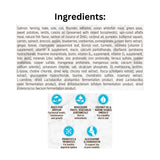 List of ingredients in Nutrience grain free ocean fish dog food with icons