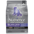 A front view of Nutrience Infusion Adult Weight Control Chicken Cat Food 2.27kg on a white background