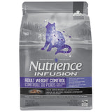 A front view of Nutrience Infusion Adult Weight Control Chicken Cat Food 2.27kg on a white background