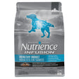 Front view of Nutrience Infusion Healthy Adult Ocean Fish Dog Food 2.27g on a white background