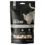 A front view of Nutrience SubZero freeze dried chicken duck cat treat bag on a white background
