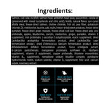 Guaranteed analysis of Nutrience SubZero Canadian Pacific Coast grain-free high protein cat food with icons