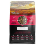 A back view of Nutrience SubZero Prairie Red High Protein Dog Food on a white background