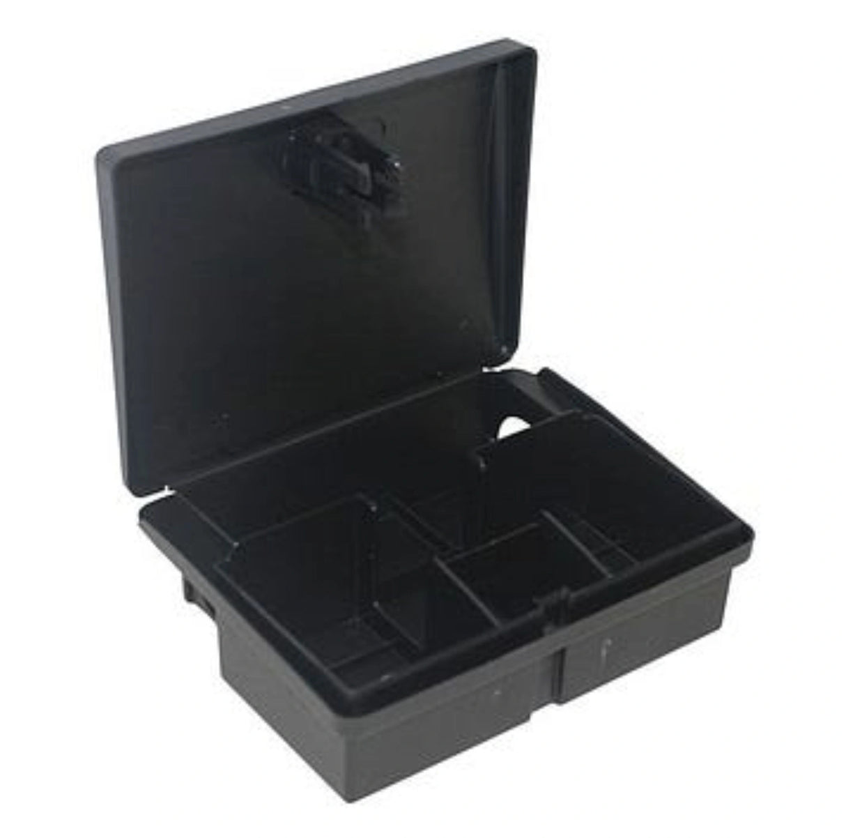 Front view of Ocean Blue Distributors Peti Mouse Bait Station with Key Mouse Trap on a white background