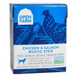 Front view of Open Farm Rustic Stew Chicken & Salmon Dog Food on white background