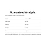 Guaranteed analysis of Open Farm rustic stew herring mackerel dog food.