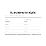 Guaranteed analysis of Open Farm salmon dog food rustic stew