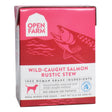 Front view of Open Farm salmon dog food rustic stew on a white background