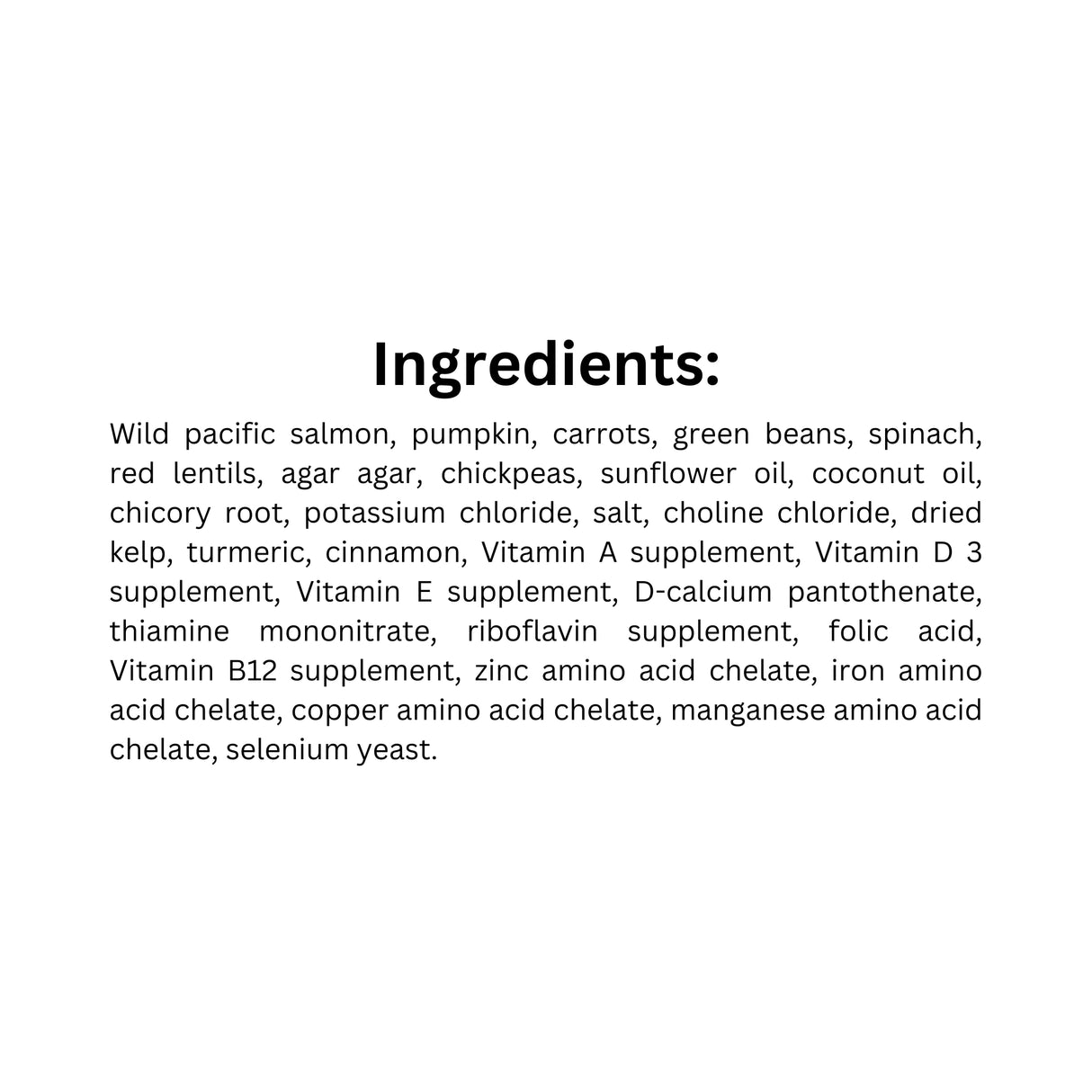 List of ingredients for Open Farm salmon dog food rustic stew