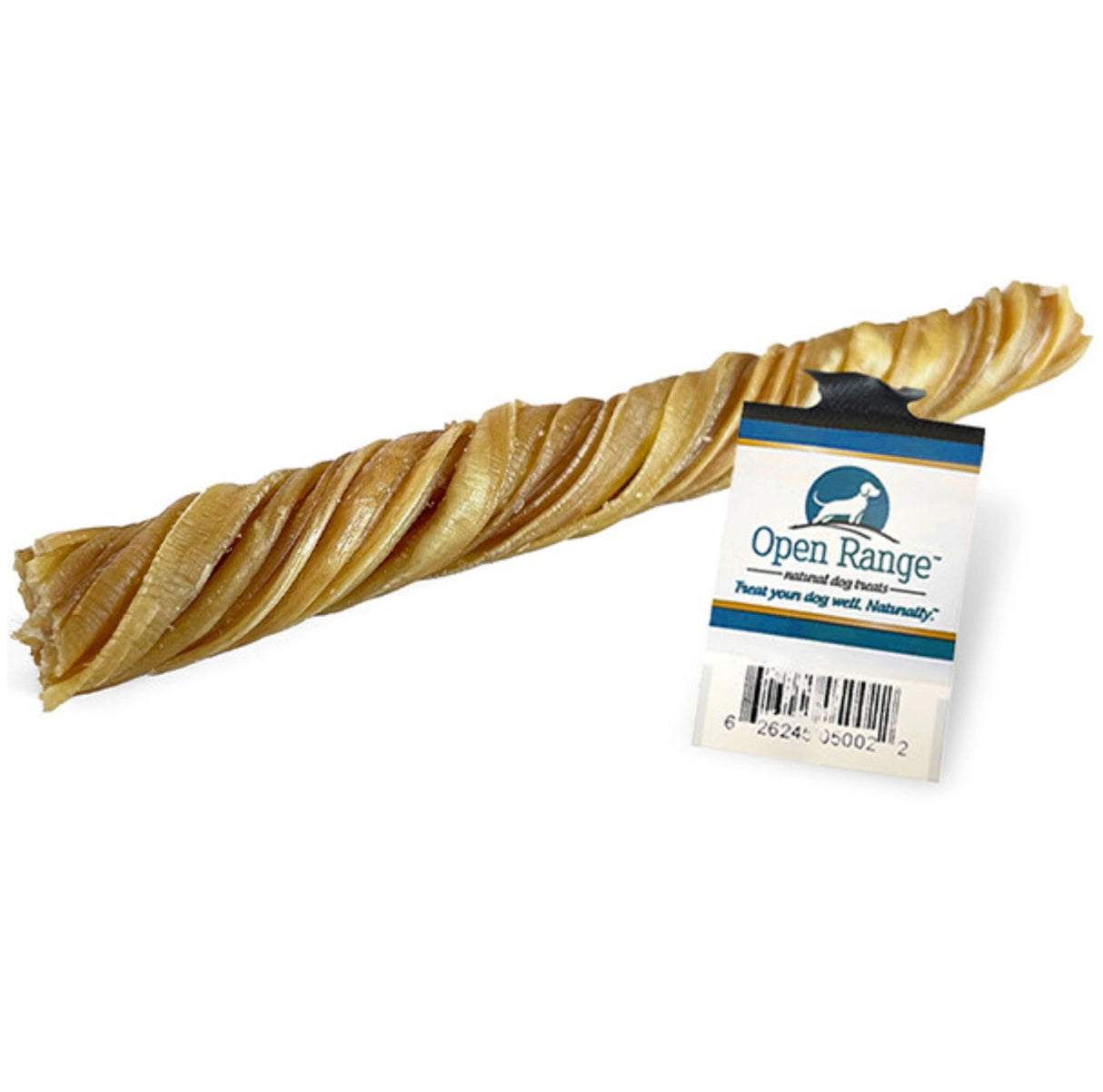 Close-up view of Open Range Beef Tripe Twist 5" Dog Treats on a white background
