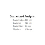 Guaranteed analysis label of Orijen Regional Red dry cat food