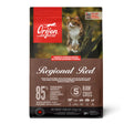 Front view of Orijen Regional Red dry cat food bag on a white background