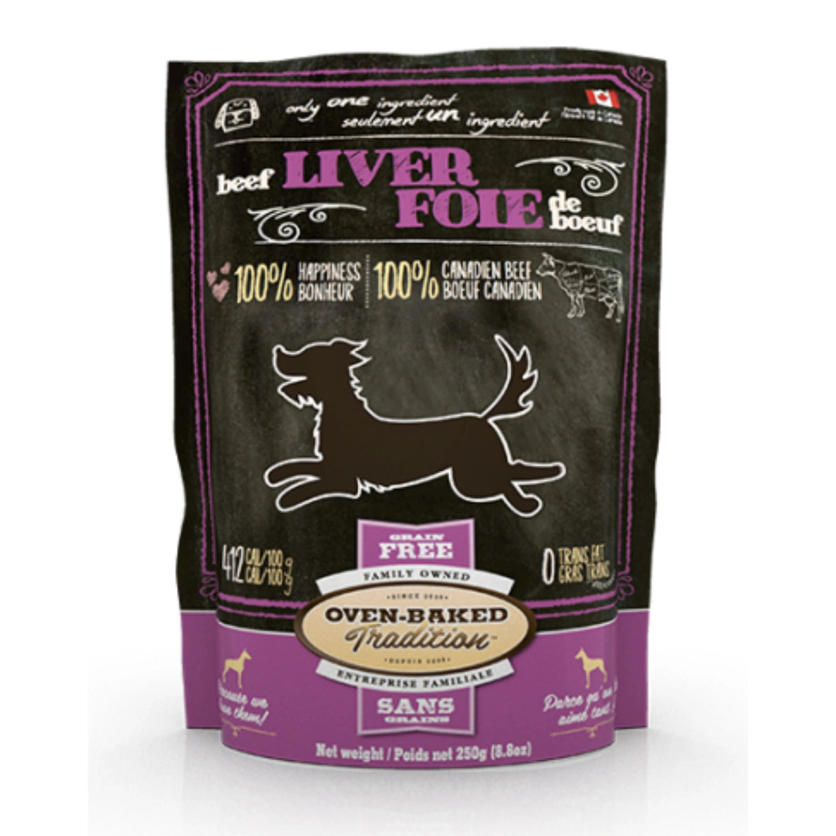 Front view of Oven-Baked Grain Free Beef Liver Dog Treats on a white background