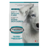 Front view of Oven-Baked Tradition adult dental care fish dog treats on a white background