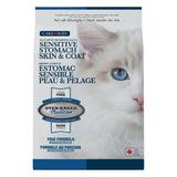 Front view of Oven-Baked Tradition Sensitive Skin & Coat Fish Cat Food bag on a white background