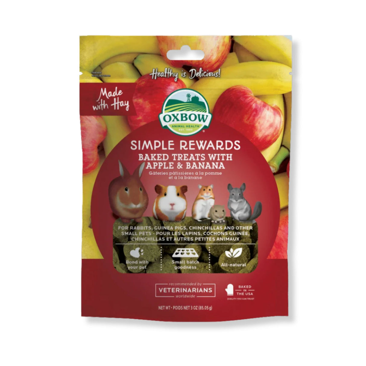 Oxbow Simple Rewards Apple & Banana Baked Treats | 3oz