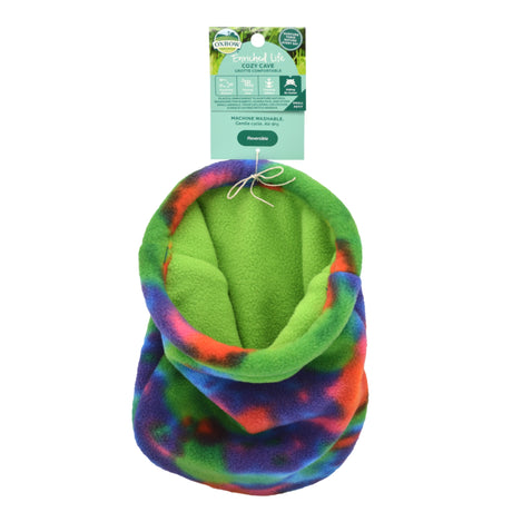 Front view of Oxbow Cozy Cave Pet Bed on a white background
