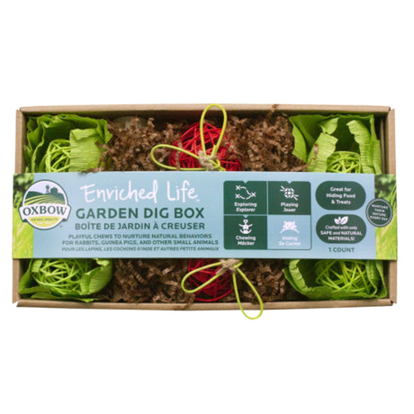 Front view of Oxbow Small Pet Toy Garden Dig Box on a white background