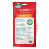 Back view of Oxbow Hay Topper Small Pet Food showing packaging and label on a white background