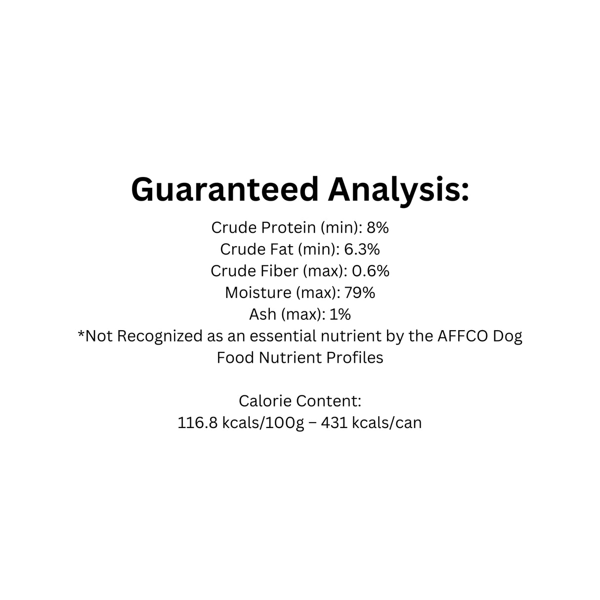 Guaranteed Analysis of PetKind That's It Red Meat Dog Food