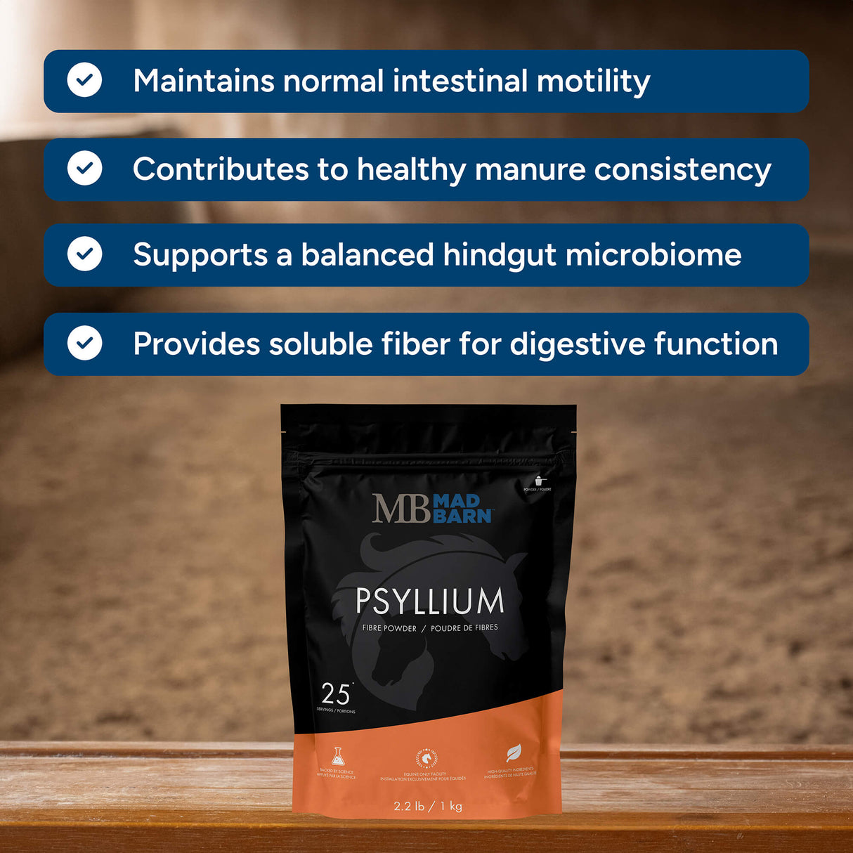 Mad Barn | Psyllium Husk Powder | Digestive Health | Horse Supplement