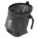 A close-up view of the RC Pets Essential Heather Black dog treat pouch on a white background