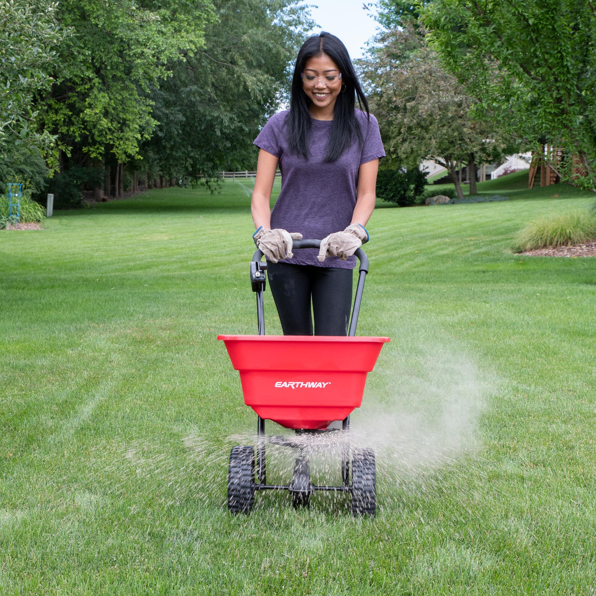 80lb Commercial Broadcast Spreader with Pneumatic Tires