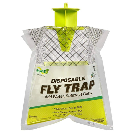 A front view of Rescue Disposable Fly Trap Bag with Attachment on a white background