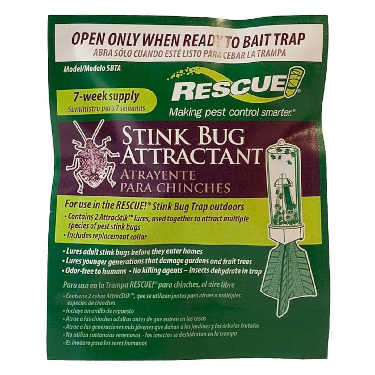 A front view of Rescue Insect Trap Outdoor Stink Bug Attractant Pheromone Base on a white background