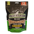 front view of Rocky Mountain Raw Freeze-Dried Chicken Dog Treat on a white background