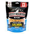 Front view of Rocky Mountain Raw Salmon Dog Treats on a white background