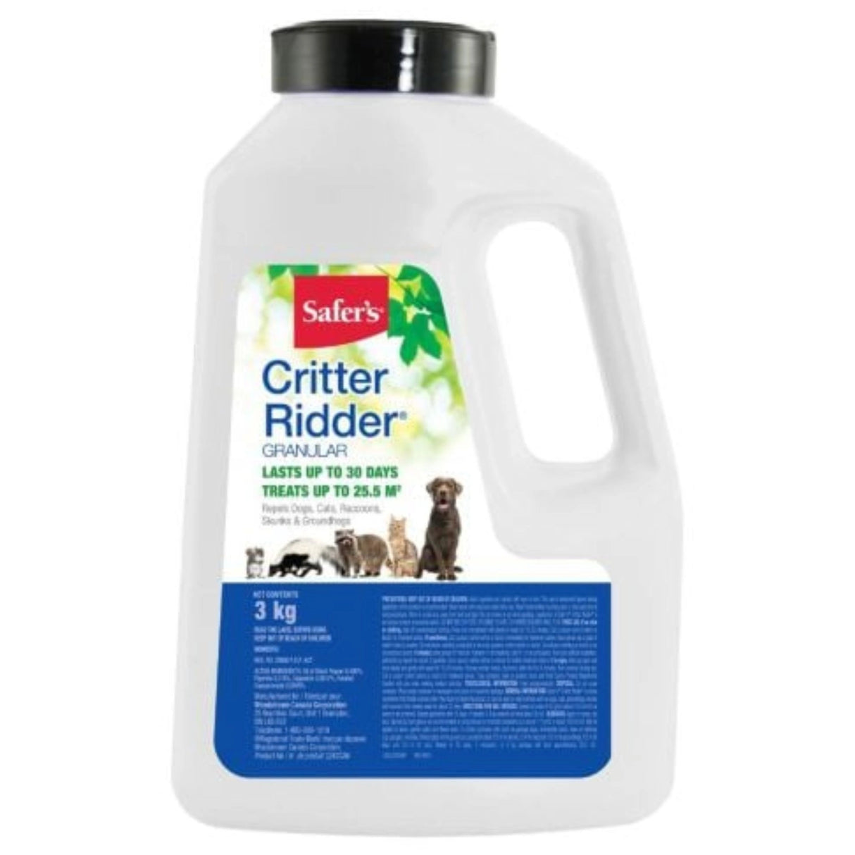 A front view of Safer’s Chemfree Critter Ridder Animal Repellent 3kg on a white background