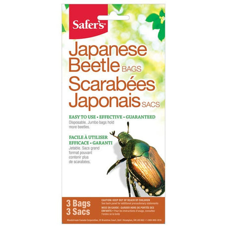 Front view of Safer's Japanese Beetle Trap Replacement Bags on a white background
