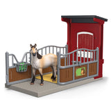 A close-up view of Schleich Horse Toy Ponybox with Mustang Mare on a white background